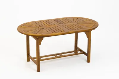 Produktbild von MERCURIUS Terrassentisch ausziehbar aus Akazienholz MARSYLIA - Ovaler Gartentisch 153–195 cm für 2–8 Personen - Ausziehtisch Holz für Terrasse, Garten, Balkon - Robust natürlich