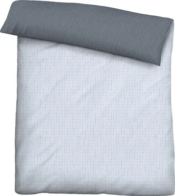 A flat lay of a duvet cover and pillowcase set.