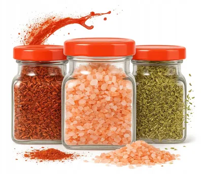 Imagen del producto de Recipientes de vidrio Bimberek, capacidad de 5 unidades, cada uno de 120 ml, ideales para especias, mermeladas y miel