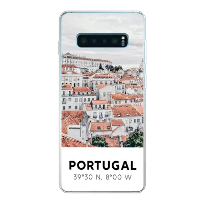 Produktbild von MuchoWow® Handyhülle Schutzhülle Hülle für Samsung Galaxy S10 Plus Portugal - Europa - Rot - Silhouette Silikon Softcase Handy Hülle - Schutzhülle