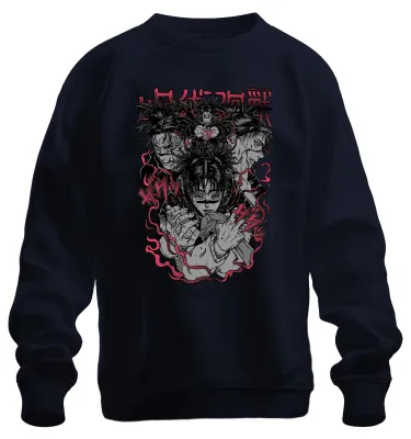 Obrázok produktu pre 呪術廻戦 Sukuna Yuji Megumi Anime Manga Geschenk Anime Ästhetik Uni mikina, Navy, S