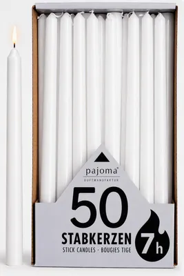 Immagine prodotto di pajoma® 50 candele a colonna 250 x 20 mm, bianche | candele da tavolo decorazione candele taper, Immagine generata dall'IA