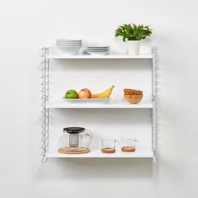 Produktbild von METALTEX 377603014 Bücherregal TOMADO mit 3 weißen Böden u. weißen Seiten / Hängeregal / TOMADO-Regalsystem