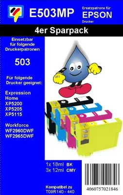 Produktbild von Druckerpatronen für Epson 503 XL f. XP-5200, XP-5205 WF-2960DWF, WF-2965D
