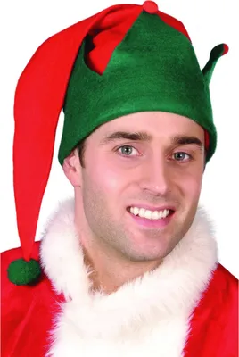 Produktbild von Elfen-Weihnachtsmütze für Erwachsene grün-rot