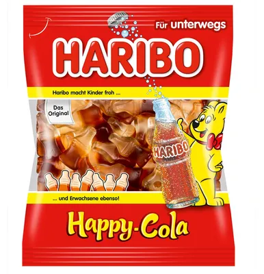 Obrázek produktu pro Haribo Happy Cola ovocné žvýkačky s příchutí coly 100g