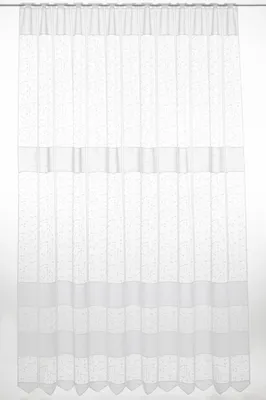 Produktbild von Gardinen Kranzusch Scheibengardine Jacquard verschlungen Linien 210x62,5 cm H/B weiß Bistrogardine Vorhang Küche 1er Pack