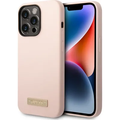 Obrázek produktu pro Guess 4G Silikonové ochranné pouzdro MagSafe s logem pro iPhone 14 Pro, růžové