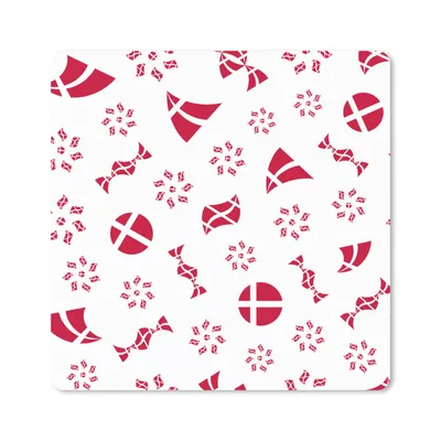 Produktbild von MuchoWow® Mauspad Mousepad Dänemark - Muster - Rot 20x20 cm - Mousepads - Maus Mat - Pad - Mausunterlage - Desk Mat - Bureauartikeln