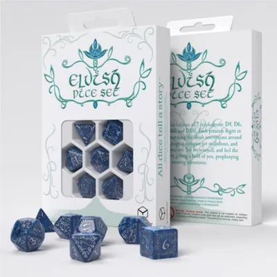 Produktbild von Elvish Cobalt & Silver Dice Set