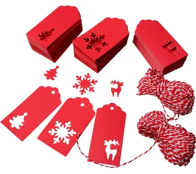 Image de 150 étiquettes en papier kraft pour cadeaux et décoration