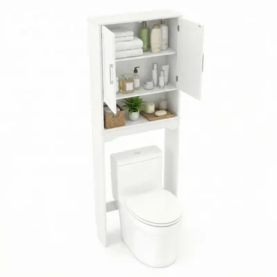 Productafbeelding van Toiletkast met hoge badkamerplank en 2 deuren