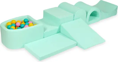 Produktbild von Der größte Schaumstoffspielplatz mit Mikropool, Minze + 100 Bälle: Lila, Puderrosa, Türkis, Gelb