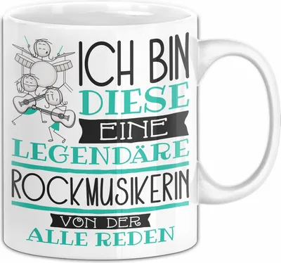 Produktbild von Rockmusikerin Tasse Geschenk Ich Bin Diese Eine Legendäre Rockmusikerin Von Der Alle Reden Geschenkidee Geburtstag Weihnachten (Weiß)