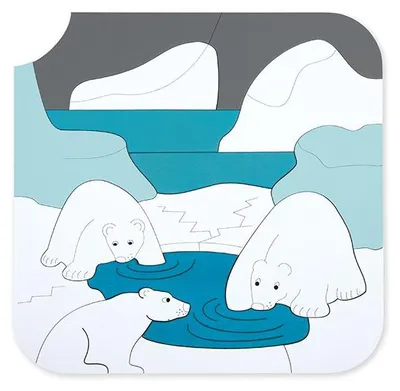 Image de Puzzle en bois Hape Animaux Ours polaire 33 pièces Jouet éducatif pour enfants