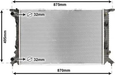 Produktbild von VAN WEZEL 03002292 Kühler Wasserkühler Motorkühler für AUDI A4 Avant (8K5, B8) A6 Avant (4G5, 4GD, C7) Q5 (8RB) A5 Sportback (8TA) A4 Limousine