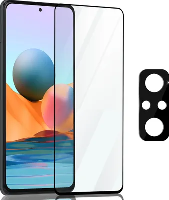 Produktbild von 1 Pack Xiaomi Redmi Note 10 Pro Displayschutzfolie und 1 Pack Linsenschutz – gehärtetes Glas 9H – 3D in Superqualität