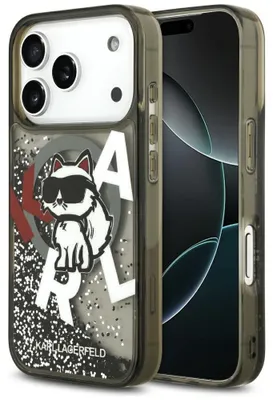 Produktbild von Etui Karl Lagerfeld Liquid Glitter Choupette Logo Magsafe Na Iphone 17 Pro - Czarne