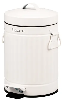 Image de eluno Cosmetiimer VINTAGE, Poubelle à pédale 3 litres et métal blanc