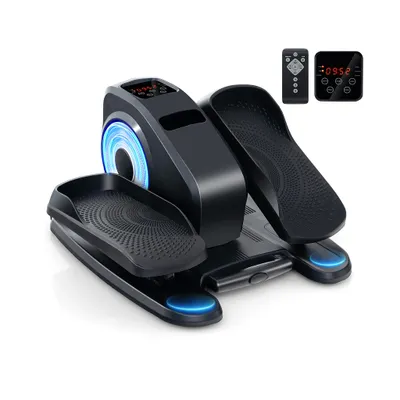 Image de COSTWAY Vélo elliptique, vélo d'appartement électrique à pédales avec écran d'affichage & télécommande, vélo d'exercice stepper pour l'exercice, Pedal Exerciser
