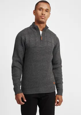 Produktbild von BLEND BHOstuta Herren Strickpullover Troyer Grobstrick Pullover