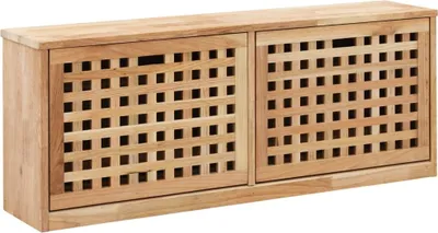 Image de Banc de rangement de chaussures 94x20x38cm Bois massif de noyer