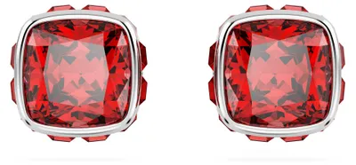 Produktbild von Swarovski-Birthstone Ohrstecker 5661959, Kissenschliff, Juli, Rot, Rhodiniert
