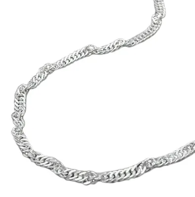 Image de Collier en argent 925, chaîne de 2 mm, style "Singapore", pour femme, longueur 42 cm