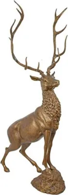 Produktbild von Casa Padrino Luxus Bronze Deko Skulptur Hirsch 98 x 80 x H. 220 cm - Riesiege Bronze Skulptur - Lebensgroße Tierfigur - XXL Bronze Hirsch Figur - XXL Garten Skulptur - Luxus Garten Deko