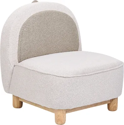 Produktbild von BELIANI Kindersessel Hellbeige Stoffbezug Tierform Dinosaurier Holzbeine Ohne Armlehnen Modern Spielzimmer Jugendzimmer Ausstattung Kinderstuhl