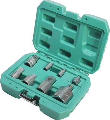 Immagine prodotto di Adattatore 8 pz. 1/4" 3/8" 1/2" & 3/4" di WIESEMANN 1893 I In acciaio Q-30 I Attacco adattatore per interno ed esterno in valigetta I 81482