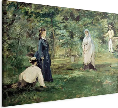 Produktbild von Vliesstoff Leinwandbild - La Partie de croquet à Paris (Edouard Manet) 120x80 cm Reproduktionen l-F-13279-b-a