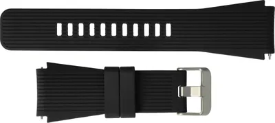 Produktbild von vhbw Ersatz Armband kompatibel mit Samsung Galaxy Watch 46mm Fitnessuhr, Smartwatch - 13,1 + 7,1 cm geriffelt Silikon schwarz