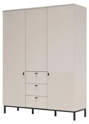 Produktbild von Furniture24 Kleiderschrank Korfu - 70 Mdf-Türen Mit Fräsung - Kaschmir - Schrank 156X200X53 Cm