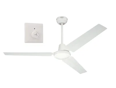 Zdjęcie produktu dla Wentylator sufitowy z wyłącznikiem ściennym Industrial 142 cm Biały