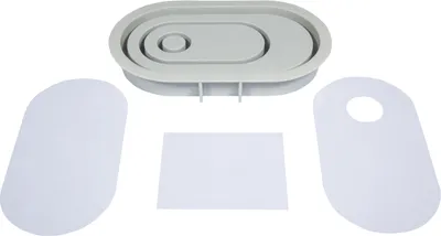 Zdjęcie produktu dla Forma silikonowa Rayher do odlewania świeczników, owalna, 18,5x10,3x2,5 cm, w zestawie 3 szablony