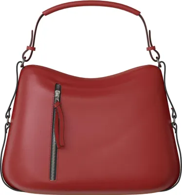 Produktbild von Damen Shopper Tasche groß Hobo Bag – vegane Leder Schultertasche mit Rucksackfunktion, 34x36x12 cm, geräumige Umhängetasche für Alltag & Büro D.Red
