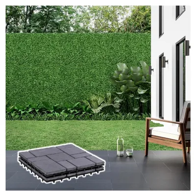 Produktbild von Naturstein Klickfliesen 30x30 cm für Terrasse und Balkon | wetterfeste Steinplatten für den Außenbereich | Granit und Schiefer Bodenbelag | Klicksystem | 2/8 Stück