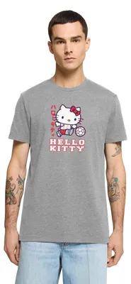 Produktbild von Spreadshirt Hello Kitty Spielt Fussball Sport Männer Premium T-Shirt, S, Grau meliert