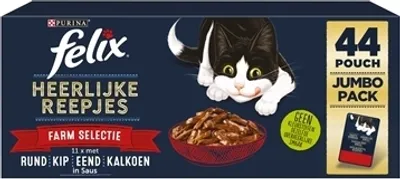 Produktbild von Felix Delicious Strips Katzenfutter 44 x 80 g Geschmacksvariation des Landes