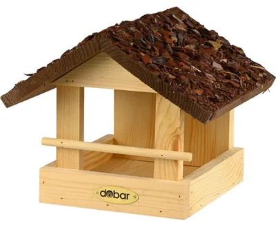 Produktbild von Vogelfutterhaus Vogelhaus Futterhaus - 20 x 22,5 x 18 cm - Massivholz - Braun - Zum Aufhängen