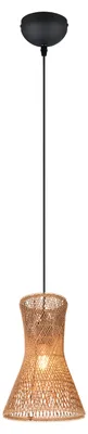 Hängeleuchte, Papiergarn-Schirm, schwarz matt, 150 cm, E27