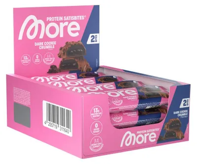 Produktbild von More Nutrition Protein Satisbites- 12 Riegel 2x25g Dark Cookie Crumble