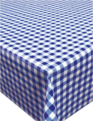 Produktbild von Wachstuch kariert Landhaus Bauernkaro Tischdecke blau - 140 x 200