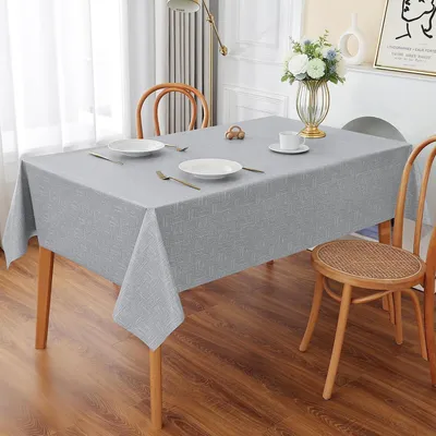 Produktbild von Wachstischdecke PVC 100x140cm Grau Abwaschbar Wasserdicht Ölbeständig Rechteckig