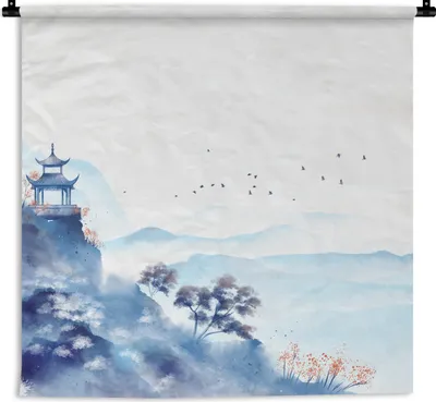 Produktbild von MuchoWow® Wandteppich Wandbehang Malerei - Ölfarbe - Natur 120x120 cm Tapisserie Dekoration Wandtuch - Modern - Baumwollgewebe