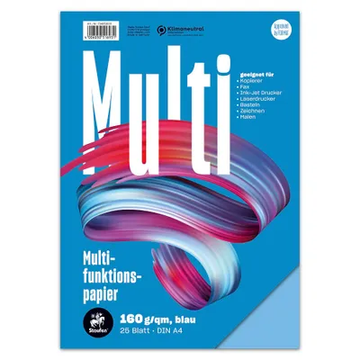 Imagen del producto de Staufen® 734051693 - Papel multifunción 7X PLUS, formato A4, 160 g/m², color azul, 25 hojas