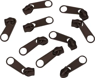 10 Reißverschluss Zipper für Endlosreißverschluss, 3mm, dunkelbraun