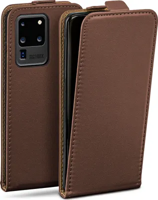 Produktbild von moex® Flip Case kompatibel mit Samsung Galaxy S20 Ultra / 5G - Hülle mit 360 Grad Schutz, Dunkelbraun