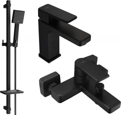 Produktbild von Mexen Mino DQ45 Badewannenset, Schwarz - 72403DQ45-70